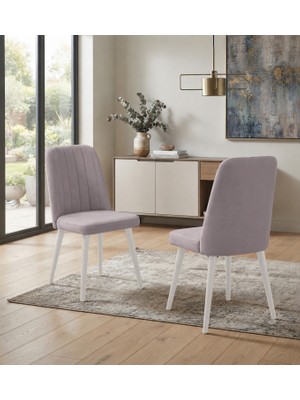 Uvi Collection Vina 2'li Sandalye Beyaz Gri