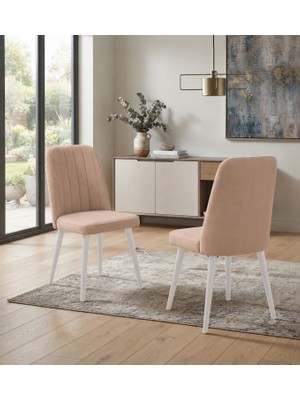 Uvi Collection Vina 2'li Sandalye Beyaz Taş