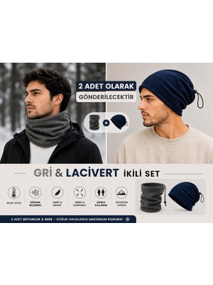 Wearflawless Unisex Polar Boyunlu Bere 2'si 1 Arada Kışlık Sıcak Tutan Ayarlanabilir Outdoor Boyunluk