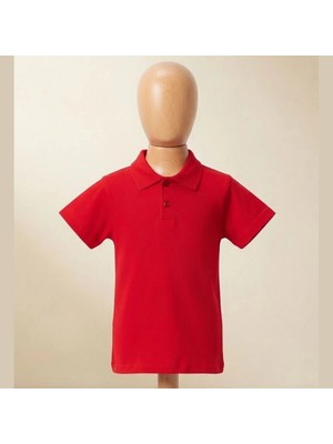 Dereff Polo Yaka T-Shirt (Kırmızı) 7 Yaş