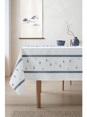 Cotton Box Lalin Masa Örtüsü Azzurro Lacivert 160X240