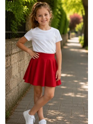 Kiagu Beyaz Kısa Kol Basic T-Shirt- Terletmeyen Esnek Kumaş Pamuklu Mevsimlik Beyaz Kısakol Kız Çocuk Tsort