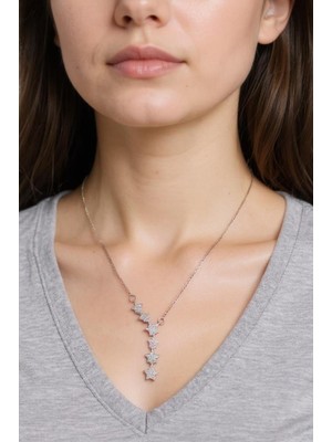 Valmont Accessories Zirkon Taşlı Yıldız Model Çelik Kadın Kolye