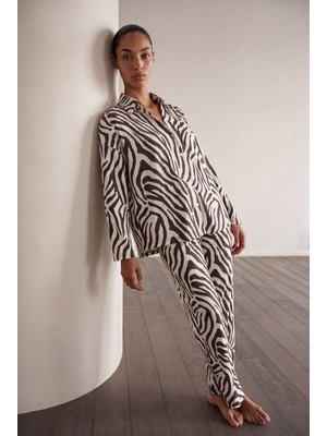 Hays Kadın Pamuklu Uzun Kollu Gömlek Pijama Üstü