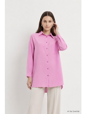 Rays Cep Detaylı Düğmeli Tunik 8700 Pembe