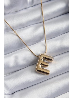 Fuder 316L Çelik Gold Renk Bubble Harf Model Kadın Kolye