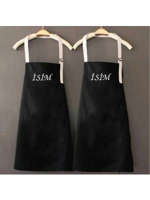 St. Morritz Kişiye Özel Kadın ve Erkek Eşli Nakış Işlemeli Sevgili Kombin Mutfak Önlüğü Chef Önlük