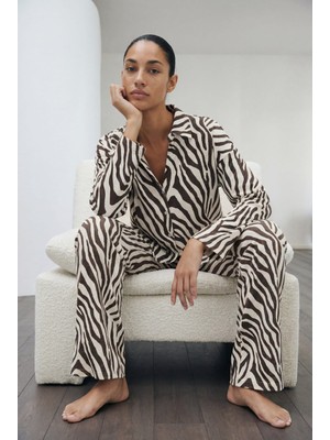 Hays Kadın Pamuklu Uzun Kollu Gömlek Pijama Takımı