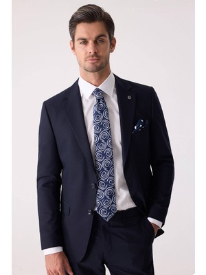 Ysf Erkek Lacivert Slim Fit Takım Elbise