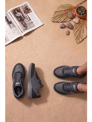Ayakkabı Fuarı Elit ASENS4349 Erkek Klasik Sneaker Füme