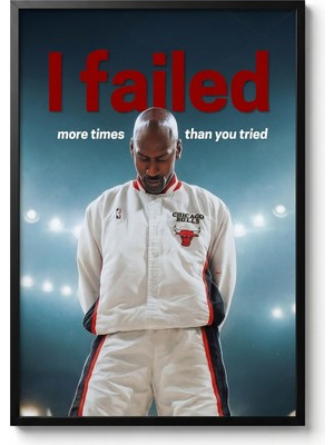 Icon Tablo Michael Jordan Başaramadım Tasarım Tablo