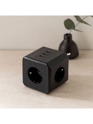 Royaleks Termal Akım Korumalı 3'lü Duvar Prizi (3x Usb) - Siyah