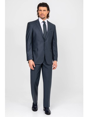Erkek Mavi Regular Fit Takım Elbise