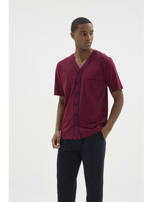 Cm Store Kocabey 2113V.YAKA Boydan Düğmeli Pijama Takım