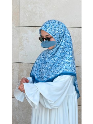 Qalortex Scarf Meyra Desen B.boy Eşarp - Indigo