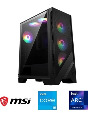 MSI Gzone Eco Intel Core I5 12400F / Intel Arc B580 12GB / 16GB Ddr4 / 500GB M.2 SSD / Gaming Masaüstü Bilgisayar