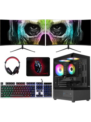 Turbox TX9486 Ryzen 5 5600 16GB Ram 512GB Nvme 4gb RX550 23.8" Dual Curved Masaüstü Oyun Oem Paket