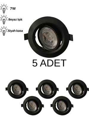 Cata CT-5200 Lal LED Spot Beyaz Işık 7W - 5’li Paket