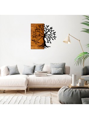 Rani Mobilya Rani Home Dekoratif Ahşap Duvar Aksesuarı Ceviz - Siyah AA-5874