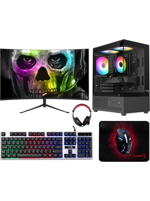 Turbox TX9531 Ryzen 5 5500 16GB Ram 512GB Nvme 8gb RX580 23.8 Curved Oyuncu Masaüstü Oyun Oem Paket