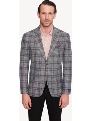 Ysf Erkek Yeşil Gri Regular Fit Ekose Ceket