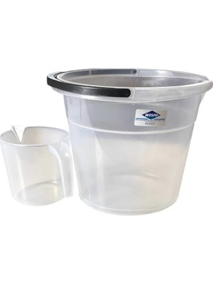 Brf Store Veltrolab Wespa Şeffaf Plastik Kova Seti, 2 Parça, Siyah Tutacaklı