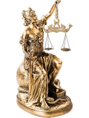 Brf Store Veltrolab Mukko Home Adalet Terazisi Heykeli Themis 28CM Hediyelik Avukat Hakim Dekoratif Antik Gold