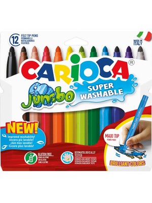 Brf Store Veltrolab Carioca Jumbo Süper Yıkanabilir Keçeli Boya Kalemi, 12'li