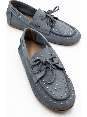 İx Dusty Loafer Kadın Hakiki Süet Kaymaz Termotaban Loafer Ayakkabı