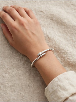 BROTLIWY Silver Renk Yılan Serpenti Model Kadın Kelepçe Bileklik