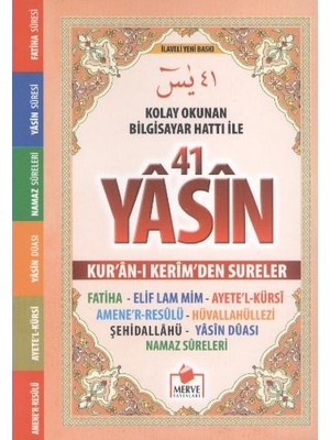 Belirtilmemiş 41 Yasin Kolay Okunan Bilgisayar Hatlı (Cep Boy)