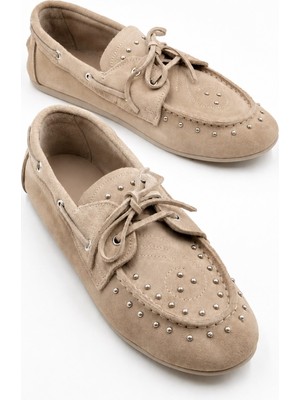 İx Dusty Loafer Kadın Hakiki Süet Kaymaz Termotaban Loafer Ayakkabı