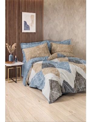 Cotton Box Modern Tek Kişilik Nevresim Takımı Axis Indigo
