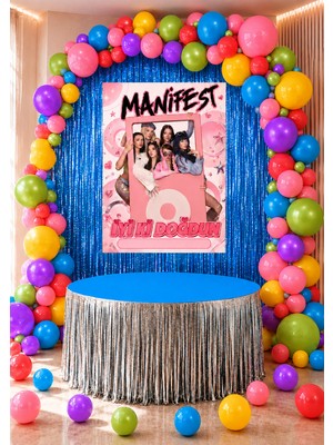 snowparty Manifest Dekor Perdeli Masa Etekli Poster Doğum Günü Parti Malzemeleri Süsleri Seti Mavi