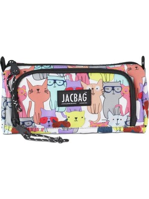 Brf Store Sidelyasell Jacbag Prıme Xl-Lastik Ayraçlı Iki Bölmeli Kalem Kutusu (Sarı Kedi)