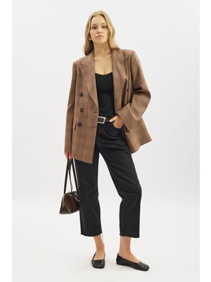 Manuka KRUVAZE EKOSE BLAZER CEKET BORDO