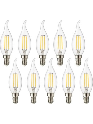 Brf Store Sidelyasell 4W E14 Kıvrık LED Mum Ampul – 35W Eşdeğer, 3000K Günışığı, 400 Lümen, 220-240V, Şeffaf C