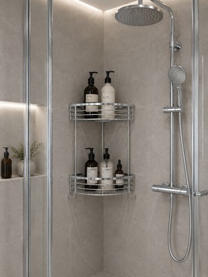 Titanium Design Krom Pirinç 2 Katlı Duş Köşeliği/düzenleyici