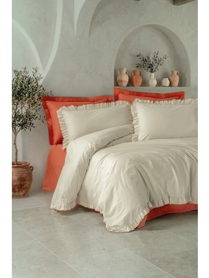Cotton Box Maison Çift Kişilik Nevresim Takımı Lova Bej-Tarçın