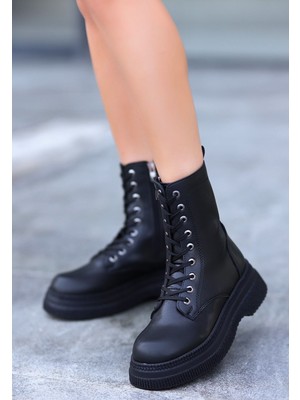 Shoegar Roxan Siyah Cilt Bağcıklı Bot