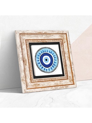 Brf Store Sidelyasell Pinecone Stone Nazar Taş Duvar Tablosu - Çerçeveli Taş Tablo - Dekoratif Duvar Sanatı -