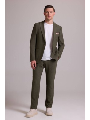 Ysf Erkek Yeşil Slim Fit Sivri Yaka Takım Elbise
