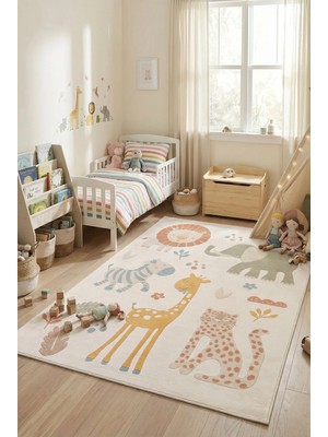Livset Home Vista Çocuk Halısı Genç Odası Yumuşak Dokulu Kız Erkek Bebek Odası Çocuk Oyun Halısı Matı Halı Kilim L922A
