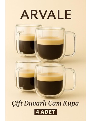 Brf Store Sidelyasell 4 Adet Berri Çift Cidarlı Isı Koruma Özellikli Kupa Bardak Kahve Fincanı Set