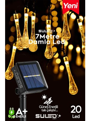St. Morritz 20 Damla Ledli Solar 7 Metre Bahçe Aydınlatması Modlu LED Işık Gün Işığı Dekoratif Iç & Dış Mekan
