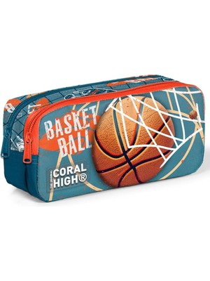 Sh Ticaret Coral High Nefti Turuncu Basketbol Iki Bölmeli Kalem Çantası - Erkek Çocuk