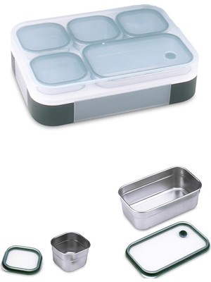 Sh Ticaret Vagonlife Lunch Box 1000 ml (Sızdırmaz,karışmaz 5 Hazneli) Yeni Nesil Sefer Tası -FFLBOX40097