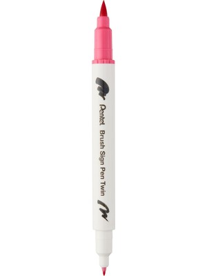 Sh Ticaret Pentel Brush Sing Pen Twin Çift Taraflı Fırça Uçlu Kalem Kirmizi
