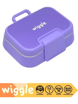 Sh Ticaret Wiggle Bento 1030ML Lunchbox Tek Katlı 2 Bölmeli Paslanmaz Çelik Sefer Tası Yemek Kutusu