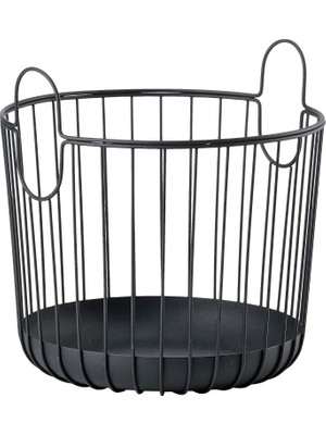 Sh Ticaret Zone Denmark Inu Sepet, Metal, Siyah, 30 cm